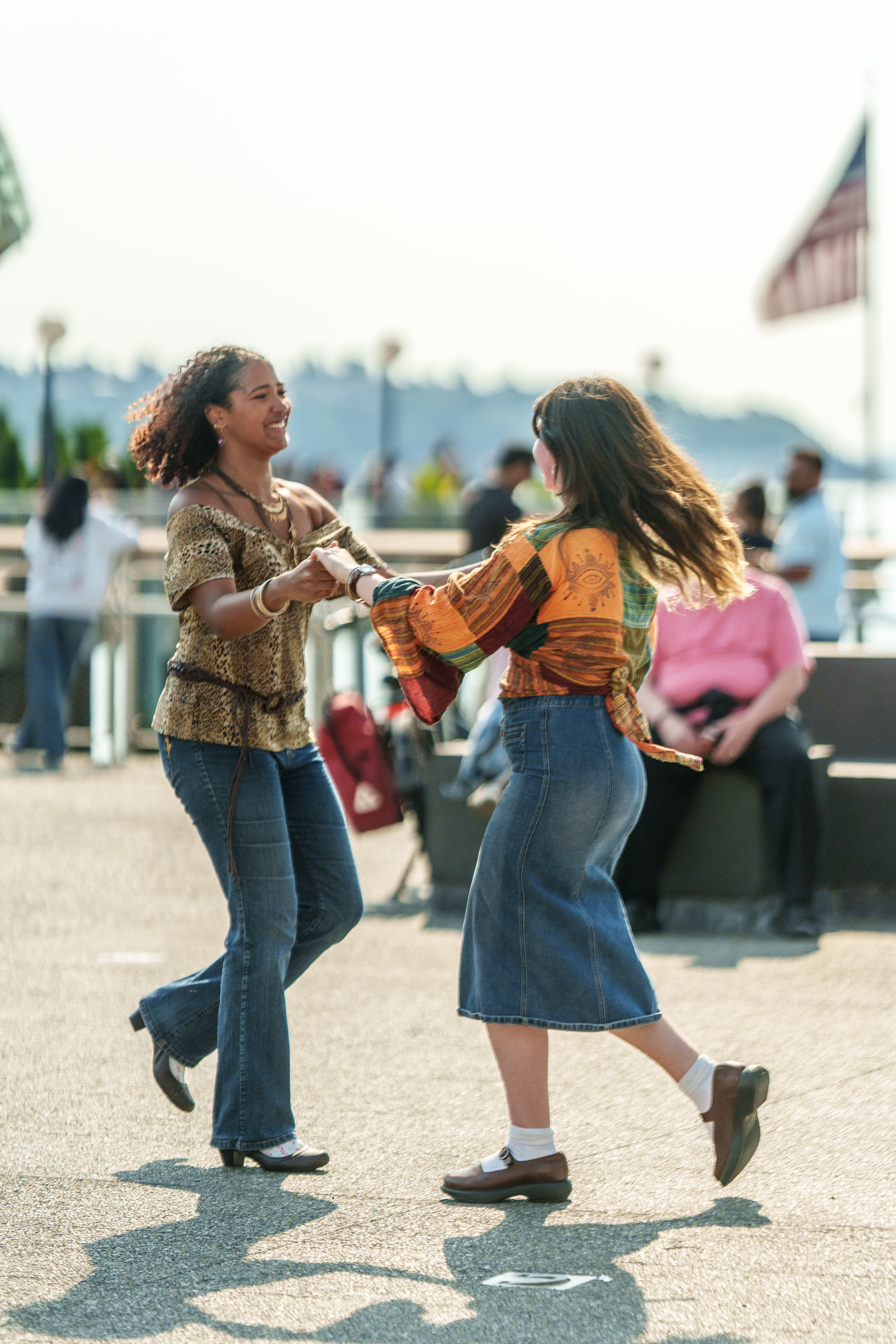 Community gathering at Hustle on the Pier